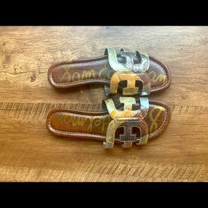 Sam Edelman sandals, gold and silver